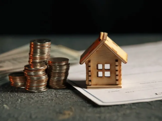 little house with coins